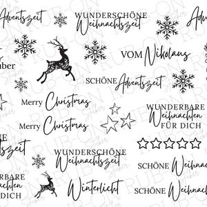 RUB-On sticker borderless &quot;Christmas&quot; glossy and slightly raised A5