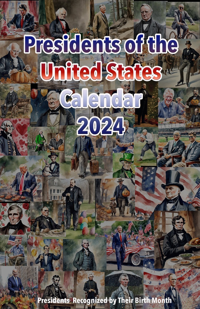 PDF of U.S. Presidents Calendar 2024 Etsy