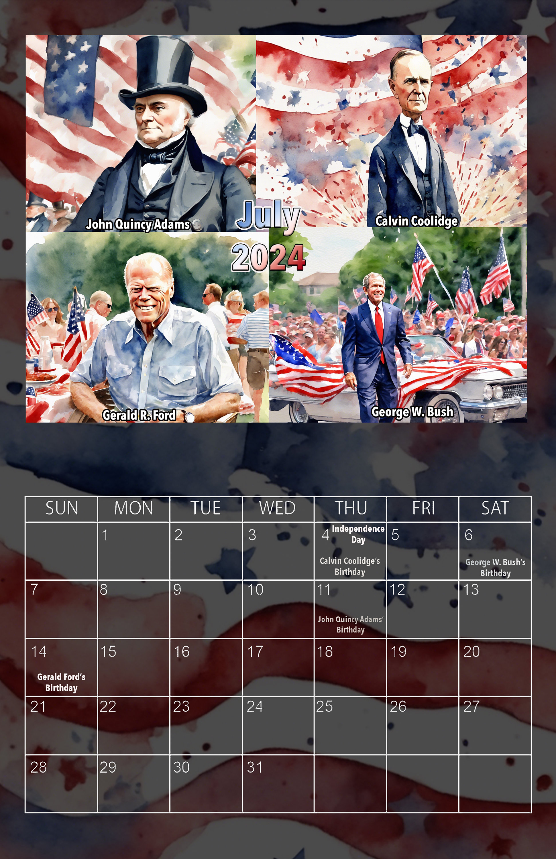 PDF of U.S. Presidents Calendar 2025 Etsy