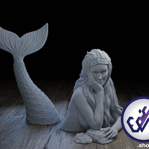 Mermaid  Lorelai  Premium | DnD Miniature| Mini Figure Figurine Statue | Digital File |