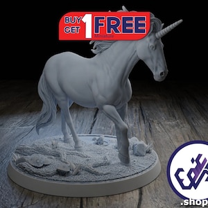 Unicorn DnD Miniature| Mini Figure Figurine Statue | Resin 3D Printed | 35mm 75mm