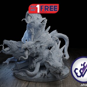 ラットスウォーム | ネクロマンサーの台頭 | DnD ミニチュアミニ | フィギュア 置物 像 | 樹脂 3D プリント | 32 mm ～ 75 mm