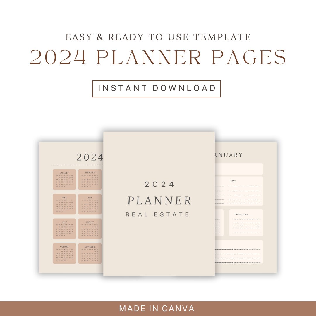 Ultimate 2024 Real Estate Business Planner Canva Template, Realtor ...