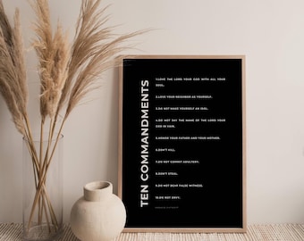 Ten Commandments ,Love the Lord your God... Wall Art prints, Christian Poster printable, Gift printable, Digital download