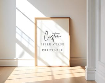 Versículo bíblico personalizado imprimible, descarga digital de versículos bíblicos personalizados, impresión de las Escrituras personalizada, arte mural con versículos bíblicos personalizados