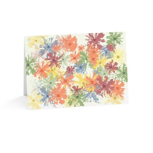 Kleurrijke bloemen kaart originele kunstwerken natuur geïnspireerd, kleurrijke schilderijen, bericht, notitie, wenskaarten.
