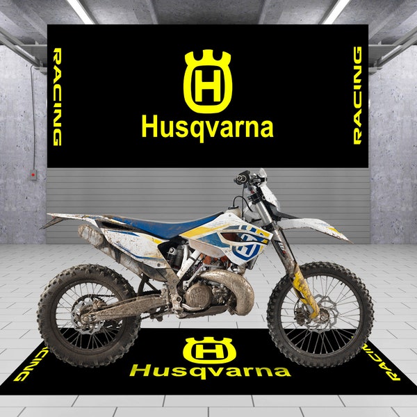 Husqvarna Motorcycle Pit Mat - Best Motorcycle Accessory - Motorcycle Mat for Garage and Track