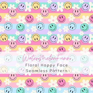 Smileys aux couleurs pastel motif transparent pour sublimation de tissu, design mignon et joyeux, motif transparent coloré, baignade en toute sécurité.