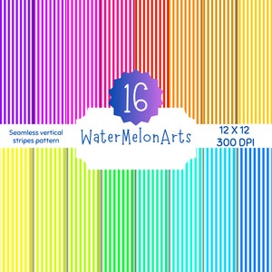 Paquete de papel de rayas verticales de colores, colores neón brillantes, patrón seguro para nadar, patrón de sublimación de tela, papel para álbumes de recortes, documentos digitales, JPG, PNG.