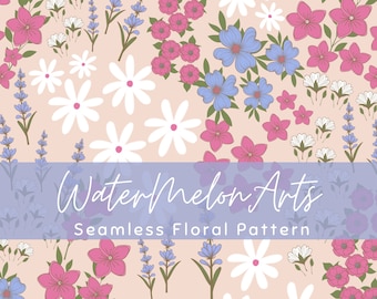 Seamless Floral Pattern,Repeat File for Sublimation Printing,Fabric Pattern Print,Spring Floral Seamless Repeat Pattern,Floral Digital Paper