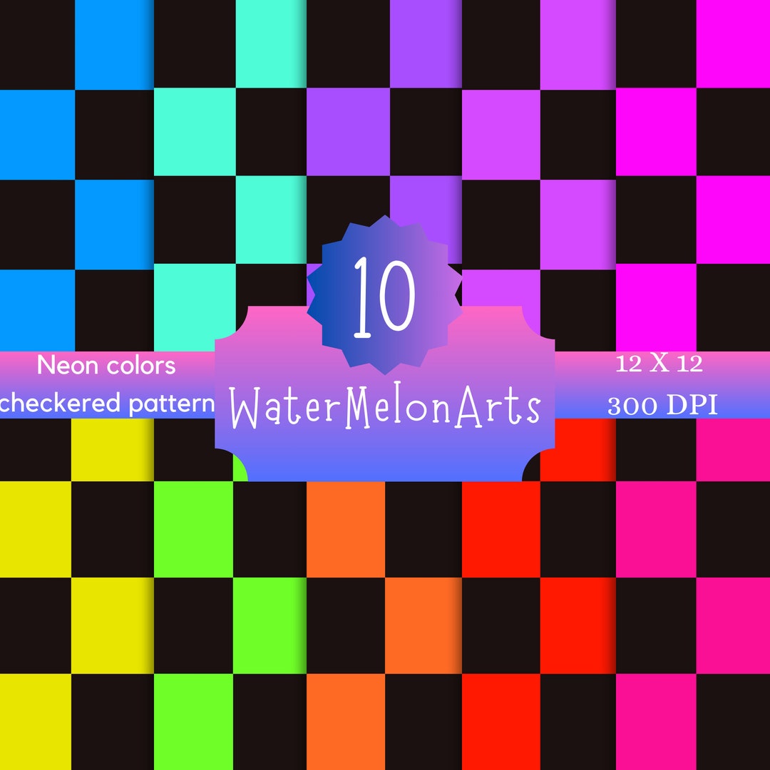 Colorful Seamless Pattern Pack, Neon Colors, Fabric Sublimation, Swim ...