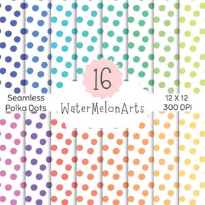 Cheerful Polka Dot Designs - Colorful Seamless Patterns for Backgrounds, Crafts & Fabric print.