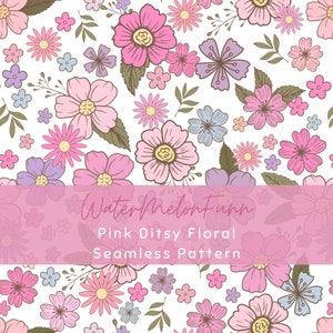 Roze ditsy naadloze bloemenpatroon - perfect voor stof, print en digitaal papier.