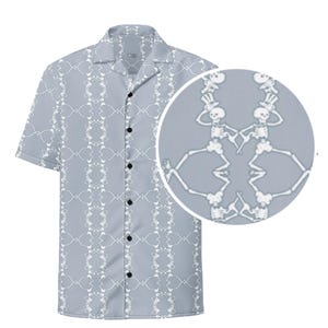 GD Dancing Skeleton Reflections - Unisex Grateful Dead Button Shirt