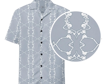 GD Dancing Skeleton Reflections - Unisex Grateful Dead Button Shirt