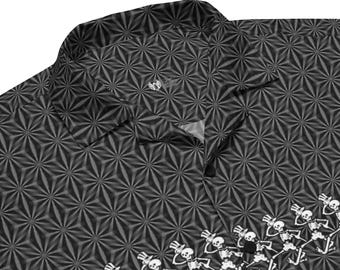 Dance through Space - Grateful Dead Dancing Skeletons Button Shirt (unisex) GD