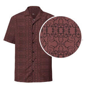 Dancing Bears Reflections - Grateful Dead Dancing Bears GD button shirt (AUBURN) Unisex