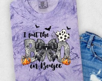 I Put the Boo in BouJee T-Shirt | BouJee Halloween | Halloween Shirt | Halloween Tee | Black Bow Shirt | Halloween T-shirt
