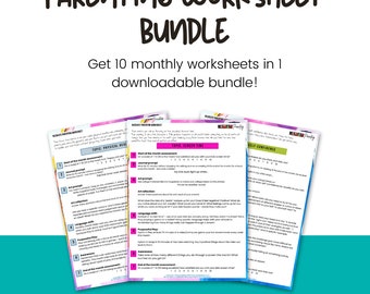Parenting worksheet BUNDLE- Therapist Worksheets - Parenting Worksheets - Mental Health for kids - Parent tools