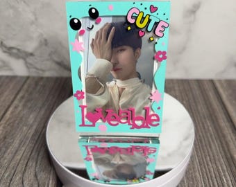 Cadre pour cartes photo en acrylique – Décoration de bureau pastel kawaii