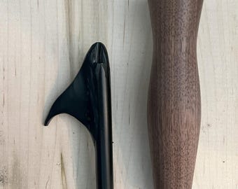 Blow Pokers - Black Walnut Handles - Shaft and Hook are powder-coated steel.  Perfect for stoking indoor or outdoor fires.