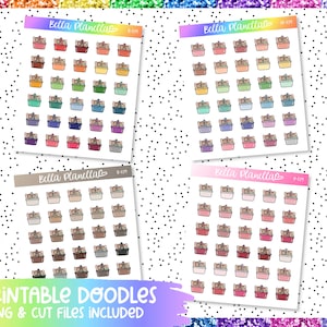 Grocery Basket || 4 Colours || Printable Doodles || Printable || Cut Line Files || Instant Download