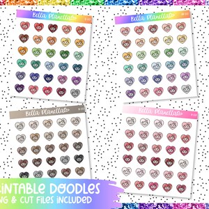 Reddit Hearts || 4 Colours || Printable Doodles || Printable || Cut Line Files || Instant Download