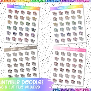 Stickers || 4 Colours || Printable Doodles || Printable || Cut Line Files || Instant Download