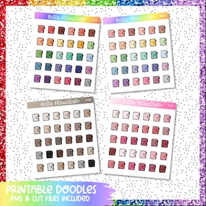 Planner V2 || 4 Colours || Printable Doodles || Printable || Cut Line Files || Instant Download