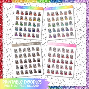 Trash || 4 Colours || Printable Doodles || Printable || Cut Line Files || Instant Download