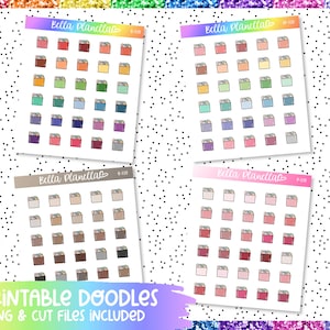 Grocery Bag || 4 Colours || Printable Doodles || Printable || Cut Line Files || Instant Download