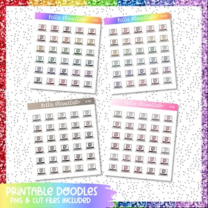 Laptop Twitch || 4 Colours || Printable Doodles || Printable || Cut Line Files || Instant Download