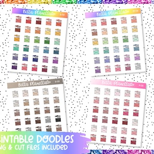 Sticker Mail || 4 Colours || Printable Doodles || Printable || Cut Line Files || Instant Download
