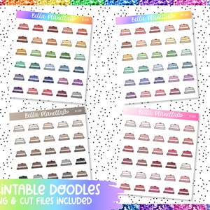 Planner Stack || 4 Colours || Printable Doodles || Printable || Cut Line Files || Instant Download