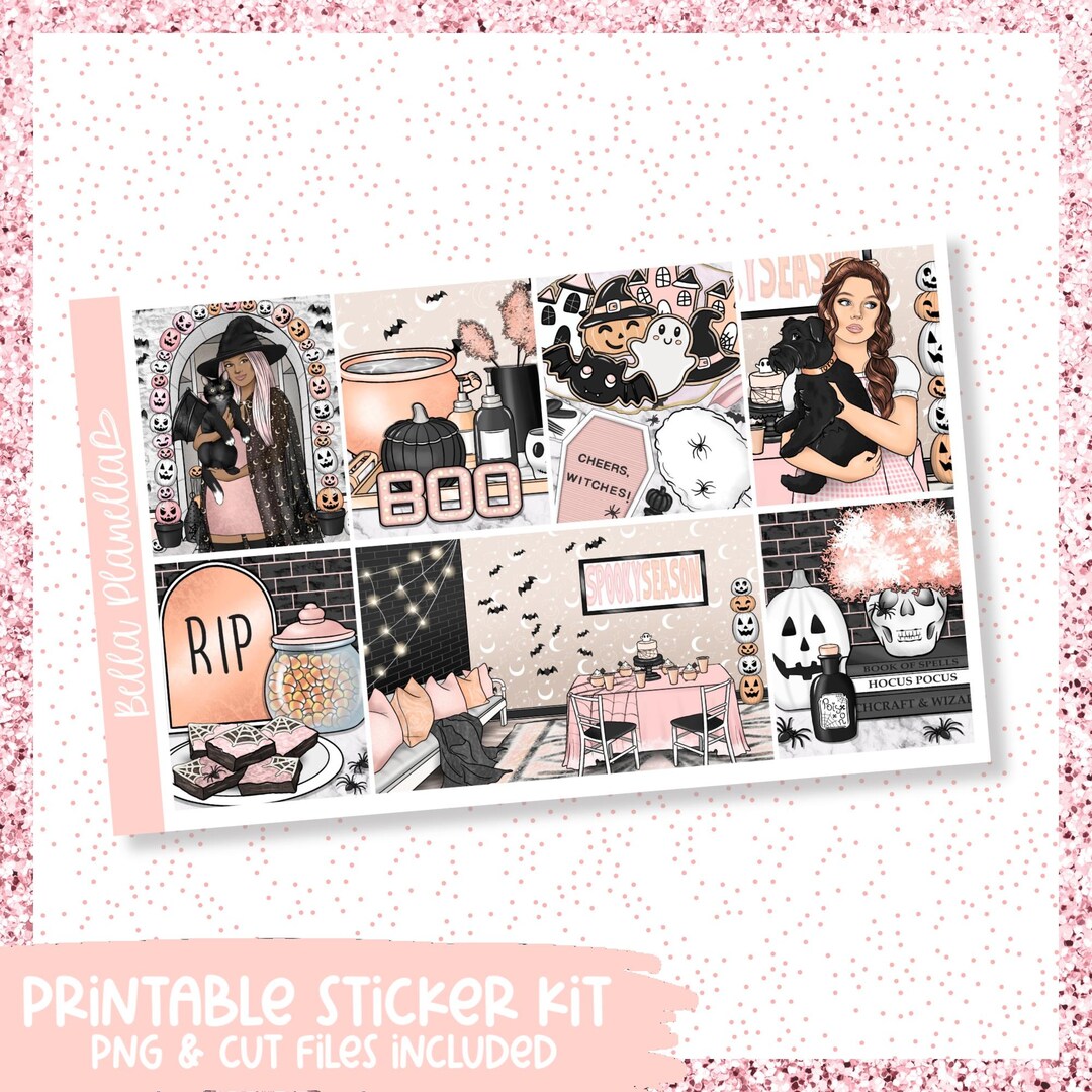 Pretty Halloween || Printable Weekly Kit || Printable || Cut Line Files ...