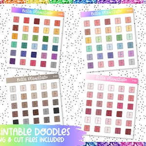 Planner || 4 Colours || Printable Doodles || Printable || Cut Line Files || Instant Download