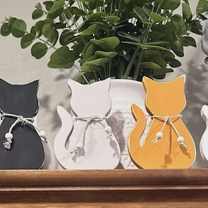 CAT/KITTY Tiered Tray Decoration Farmhouse Shelf Sitter Rustic Wood Primitive