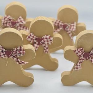 Gingerbread Man Rustic Tiered Tray Decor Farmhouse Style Minimalist Shelf Mantle Decor