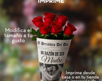 Editable Mother's Day Newspaper, Personalized Canva Gift, Printed Letter for Mom, Printable Home Template, Vintage Style.