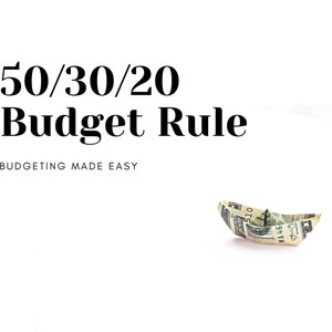50/30/20 Budget Spreadsheet Excel Template, Monthly Savings Tracker, Simple Financial Planner, Fully Editable
