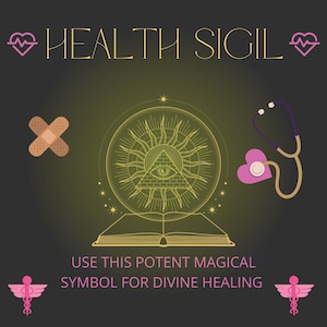 HEALTH SIGIL - Magical Occult Symbol For Deep Divine Angelic Healing - Instant Download Printable PDF Grimoire Page - Witchcraft Tool
