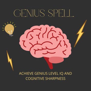 GENIUS SPELL - Boost IQ and Memory, Creativity, Focus,  Increase Intelligence,  (with sigil!)