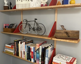 Floating Solid Wood Book Shelves