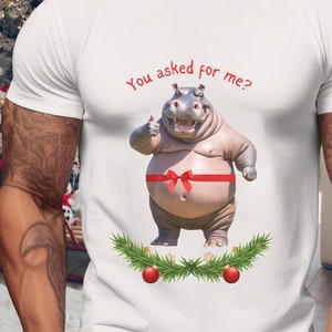 Funny Hippo Christmas T-Shirt: Holiday Humor Gift