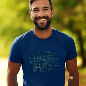 Camiseta gráfica Tech Circuit: camiseta nerd de ciência da computação