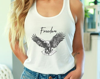 Freedom Eagle-tanktop met racerback: patriottisch 4 juli-shirt