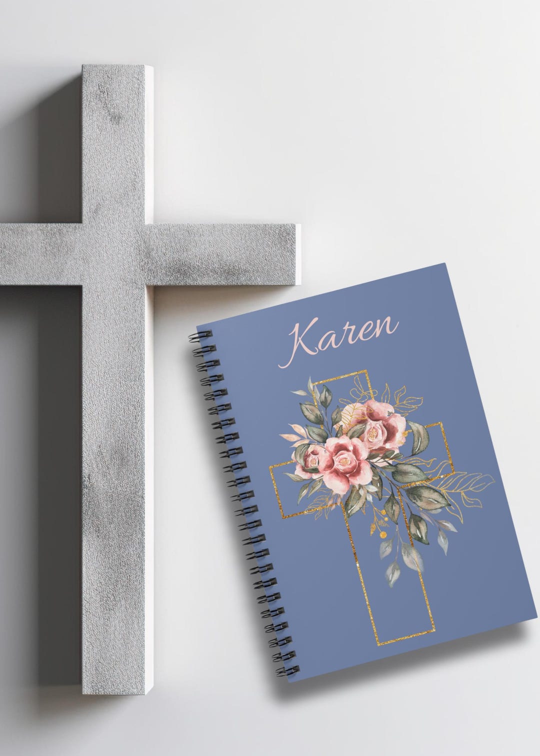 Cross Notebook Personalized Floral Cross Spiral Notebook: Christian Prayer Journal - Etsy