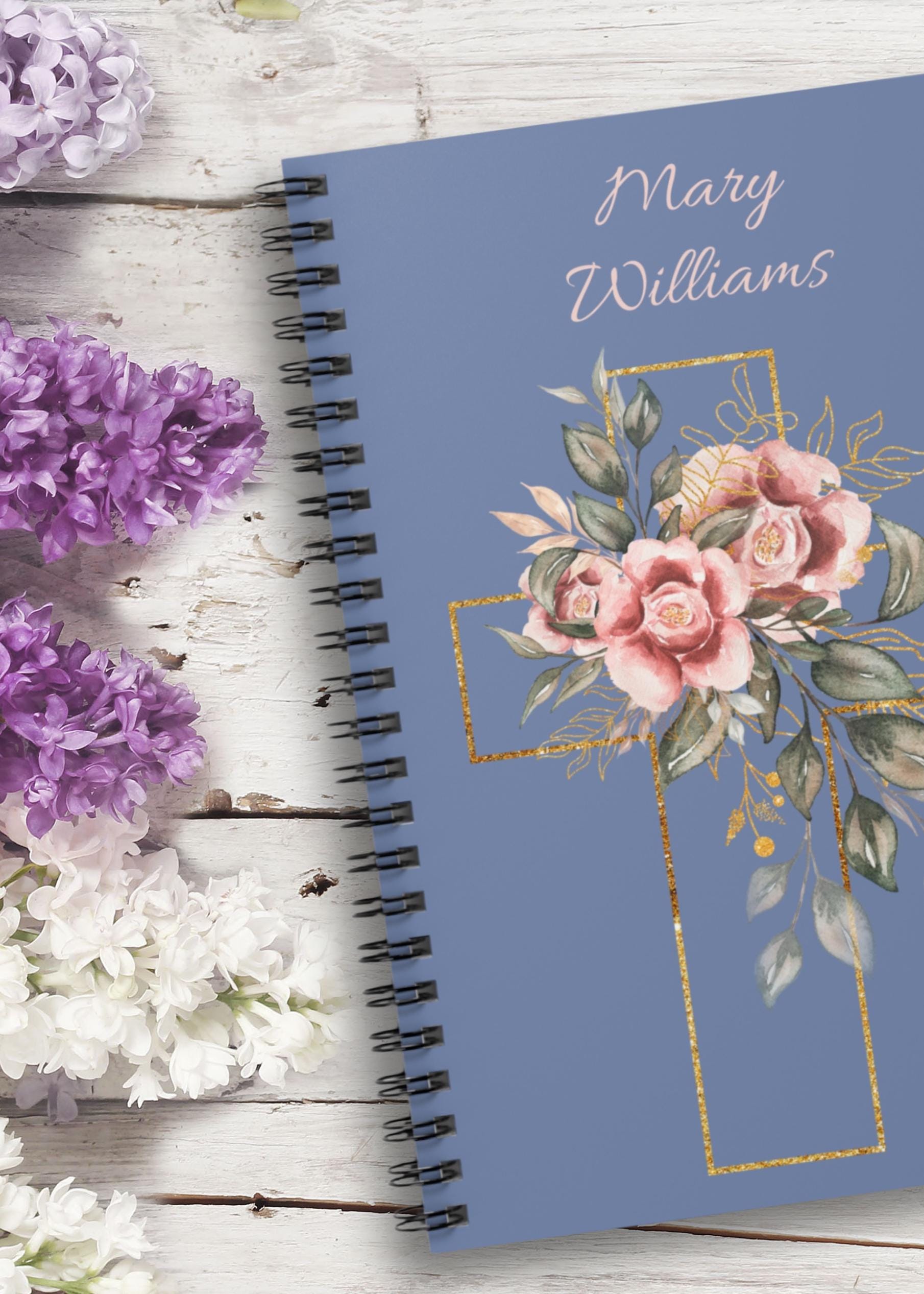 Personalized Floral Cross Spiral Notebook: Christian Prayer Journal - Etsy
