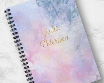 Cuaderno espiral de acuarela personalizado: regalo para llevar un diario personalizado