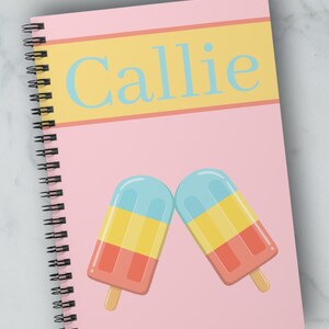 Cuaderno espiral personalizado con diseño de paleta, diario personalizado, útiles escolares, regalo de regreso a clases, papelería bonita, regalo para el maestro, ambiente veraniego